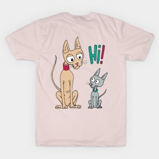 Funny, cartoonish cat and kitten T-Shirt